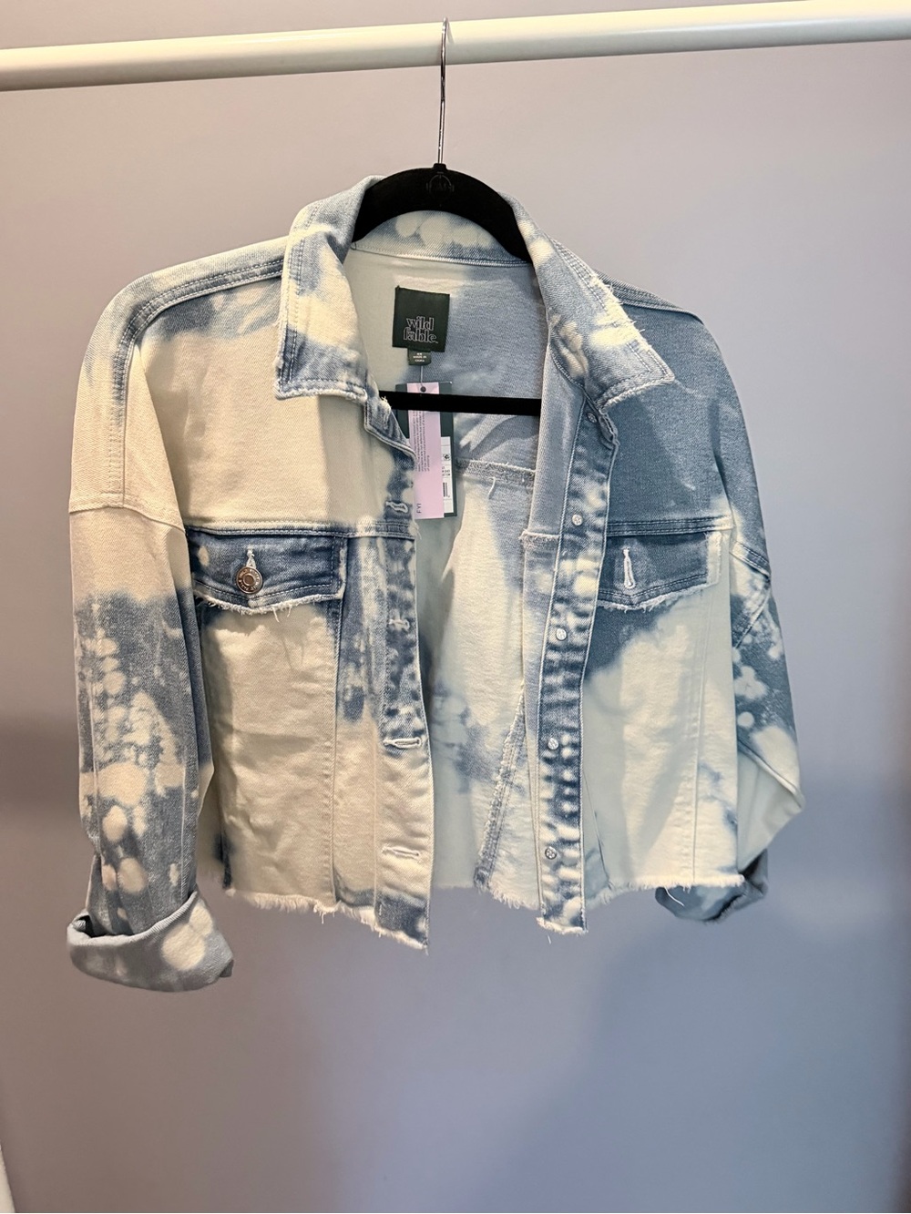 wild fable Bleached Light Blue and White Denim Jacket